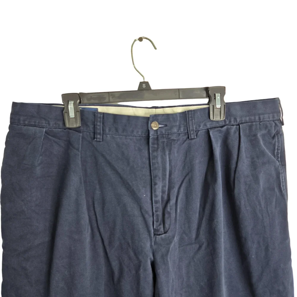 Polo Ralph Lauren Black Straight Mid Rise Pleated Men's Chino Ethan Pants 40x32